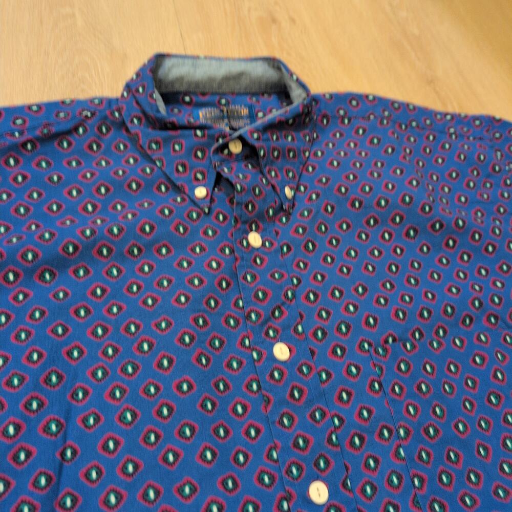 VTG Pendleton Men's Medium Evil Eye Button‎ Up Dress Shirt Western Alien Aztec